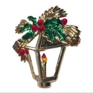 Vintage lantern christmas holiday brooch