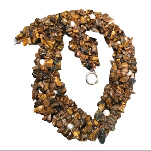 Vintage Tiger eye chip ckoker necklace