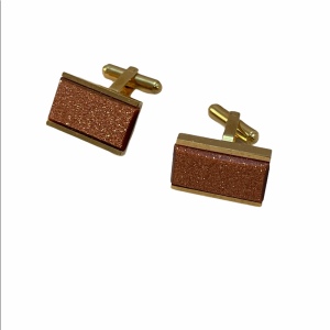 VTG gold metal Goldstone cufflinks cuff links