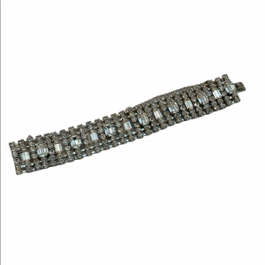 Vintage Crystal rhinestone silver finish bracelet