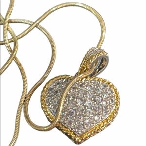 Sterling gold plated CZ rhinestone necklace