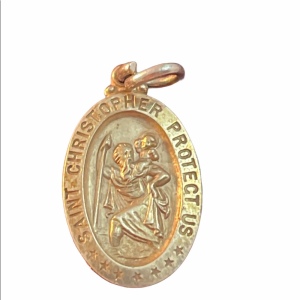 Sterling silver St Chrostopher religious pendant