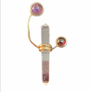 VTG c1980s Handmade crystal pendant amethyst