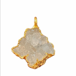 Handmade Druzy gold plated pendant