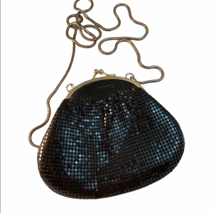 Whiting & Davis small Black metal mesh purse