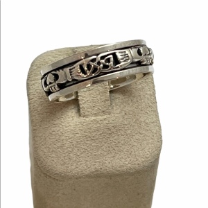 Mens Sterling silver Claddagh Spinner ring