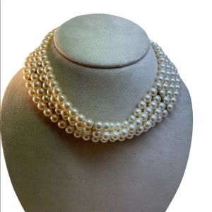 VTG C1980s Faux pearl Park Lane Choker necklace