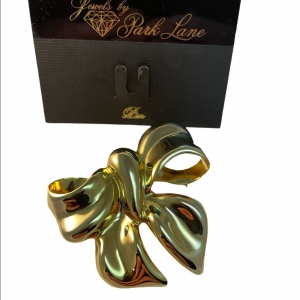 VTG Gold Chunky Bow brooch pin Park Lane