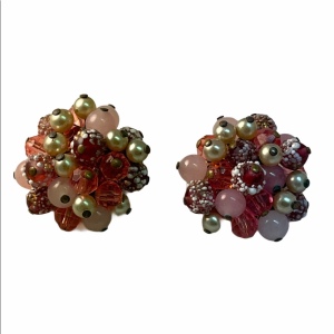 Vintage chunky fancy chunky clip on earrings