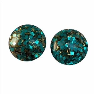 LG Chunky green Confetti Resin earrings C1969