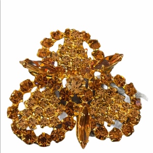 Vintage C1980s Crystal fancy brooch