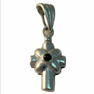 sterling silver black onyx cross pendant