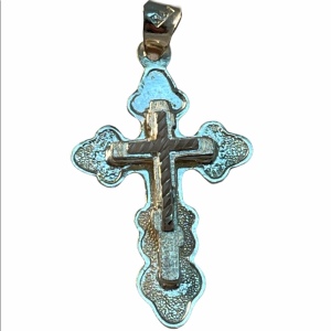 Sterling silver Jerusalem cross pendant