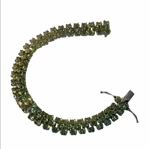 Sterling silver peridot thick heavy bracelet