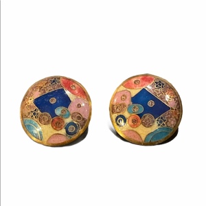 VintAge c1980s Abstract Ceramic earrings