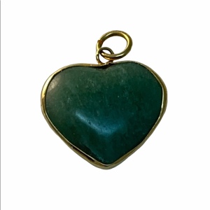 Gold plated LG Adventurine heart pendant