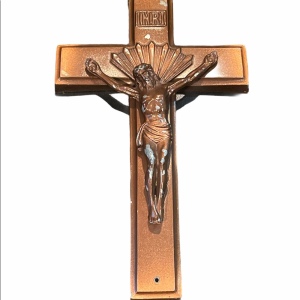 Vintage Metal Heavy Crucifix copper color