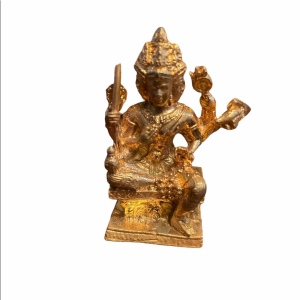 Gold finish metal Statue Shiva? 2 sided Religious