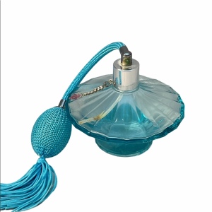 Blue glass perfume bottle atomizer