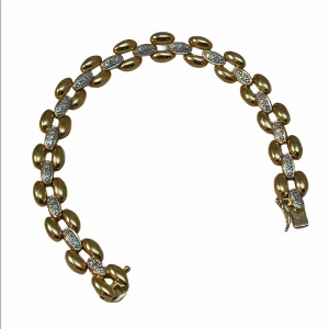 Sterling silver gold plt illusion link bracelet