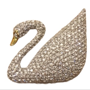 Swarovski (swan) crystal pave brooch Anniv…