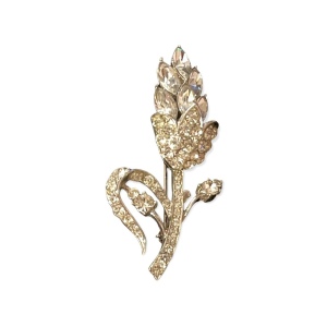 Vintage crystal flower brooch