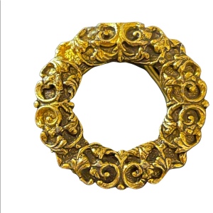 Fancy antiqued gold infinity wreath scarf clip