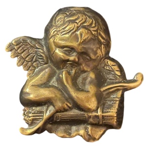 Vintage christmas angel cherub brooch