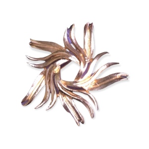 Vintage gold starburst swirl brooch 1960s