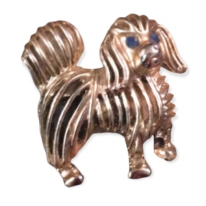 Vintage gold tone dog brooch