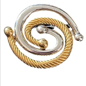 Gold & Silver finish infinity fancy brooch