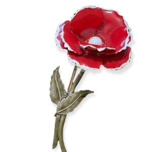 Vintage metal 1960s red flower 🌺 brooch