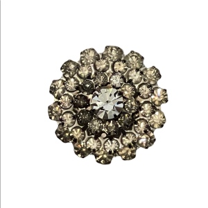 Vintage small crystal round brooch clear