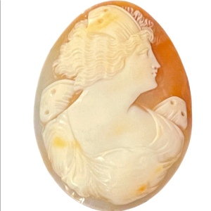 Vintage hand carved large shell cameo unframed