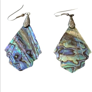 Vintage abalone dangle pierced earrings