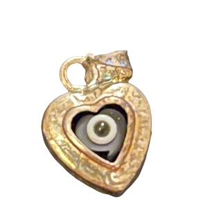 Sterling silver evil eye pendant .5”