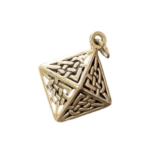 Vintage sterling silver octahedron small pendant