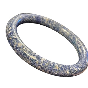 Solid blue Sodalite stone heavy bangle bracelet