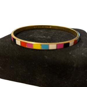 Kate Spade gold tone enameled multicolor bangel bracelet