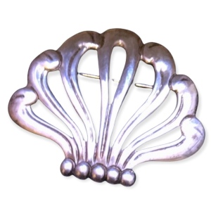 Antique sterling silver fan waterfall brooch