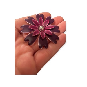 Vintage Purple flower metal flower brooch