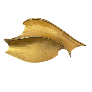 CORO CRAFT brushed gold fancy modernist large brooch