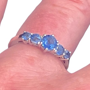 Sterling silver 925 Simulated sapphire Ring