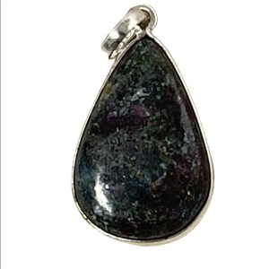 Sterling silver 925 Iolite Tear drop necklace pendant