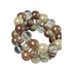 Thick HEAVY Glass pearl crystal stretch bracelet quality