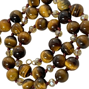 Beautiful tiger eye and crystal bead necklace