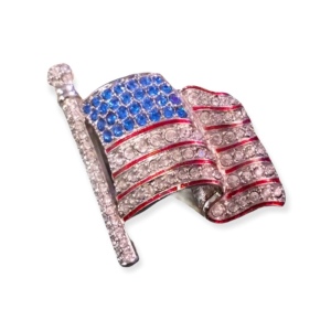 Swarovski (swan) crystal American flag brooch