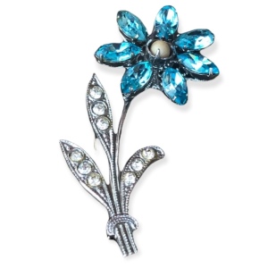 Beautiful blue flower vintage brooch