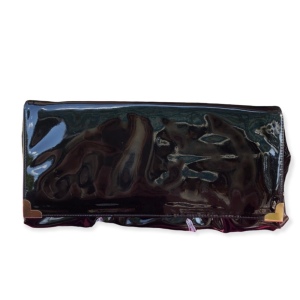 Vintage large Black 1960s Patent leather clutch