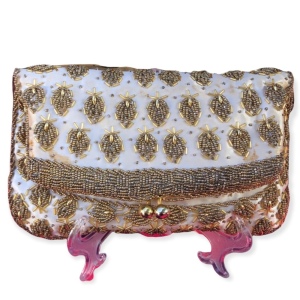 Vintage Gold bead clutch 1940s Beautiful